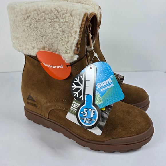 Ozark Trail Shoes - Ozark Trail Wedges Womens Winter Boots Size 7 Waterproof Faux Fur Zip Brown NWT